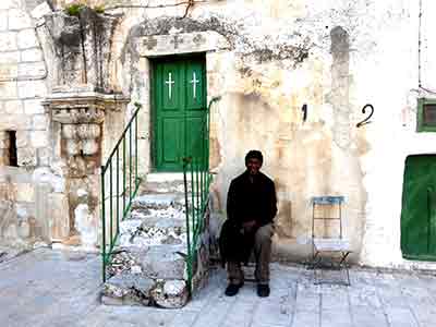 An ethiopian monk in front of his cell 2014